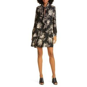 Ba & sh Eugenie Floral Tie Neck Long Sleeve Babydoll Dress size 1